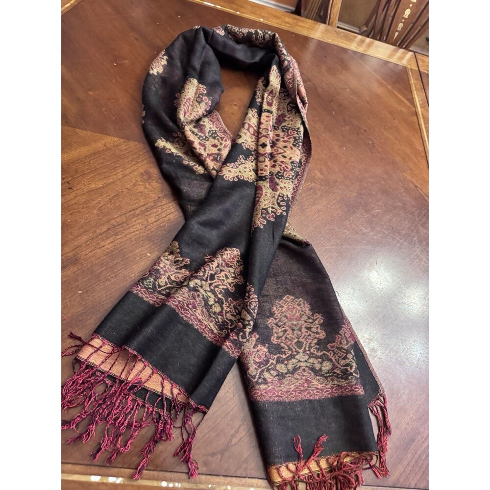 Pashmina Scarf Shawl,Paisley, Multicolored ScarfThis retro Pashmina ShawL